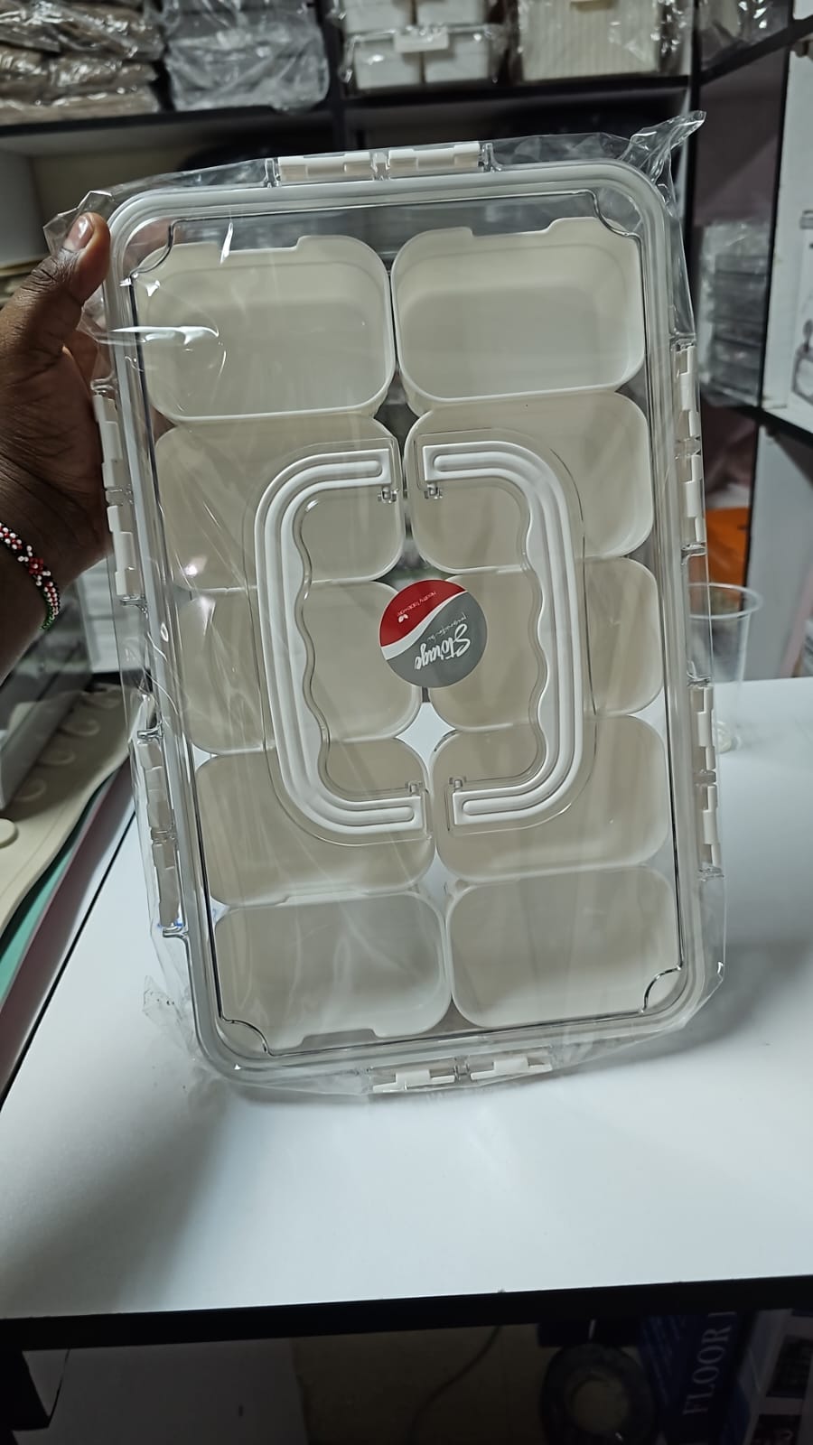 10-compartment clear fridge box