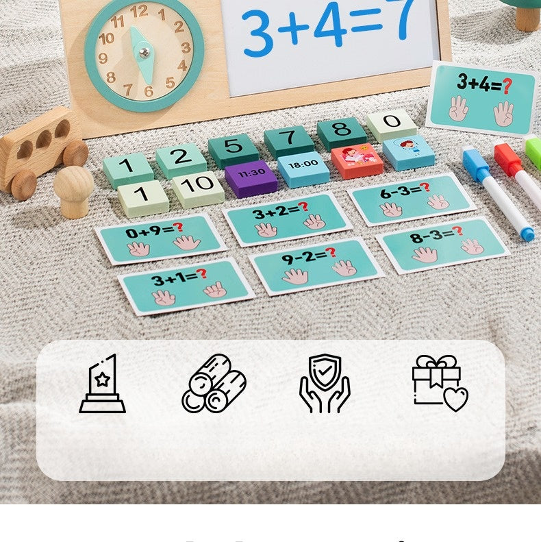 Montessori educational aids with clock