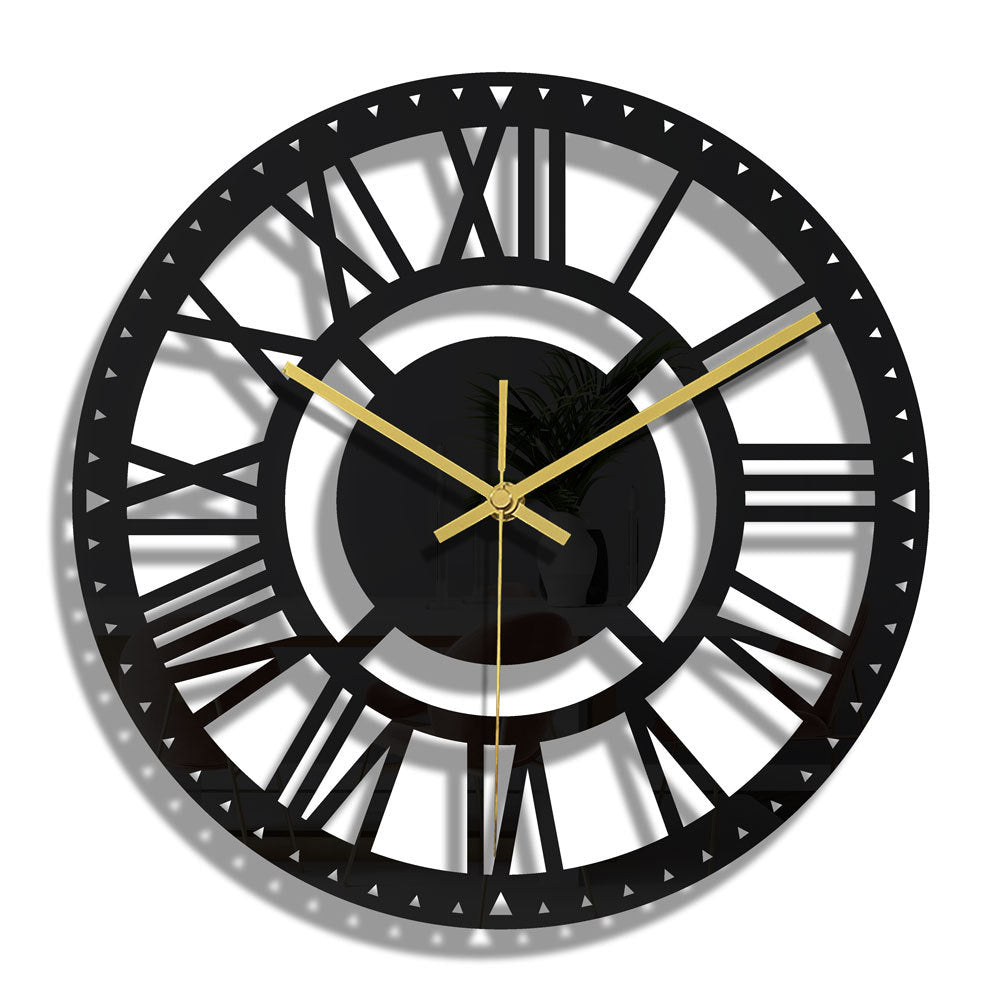 Fashion wall decor Wall Clock 3D Dimensional Black Acrylic Round Digital Wall Clock For Home Decoration Wall Clock