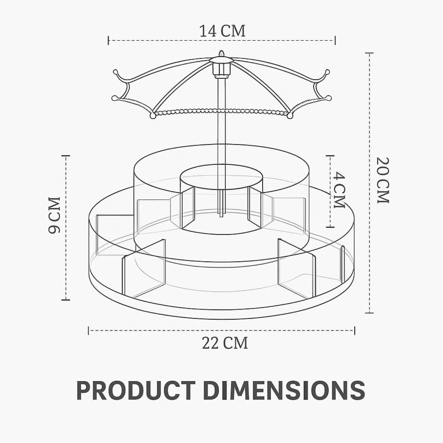 Rotating Umbrella Makeup Organizer