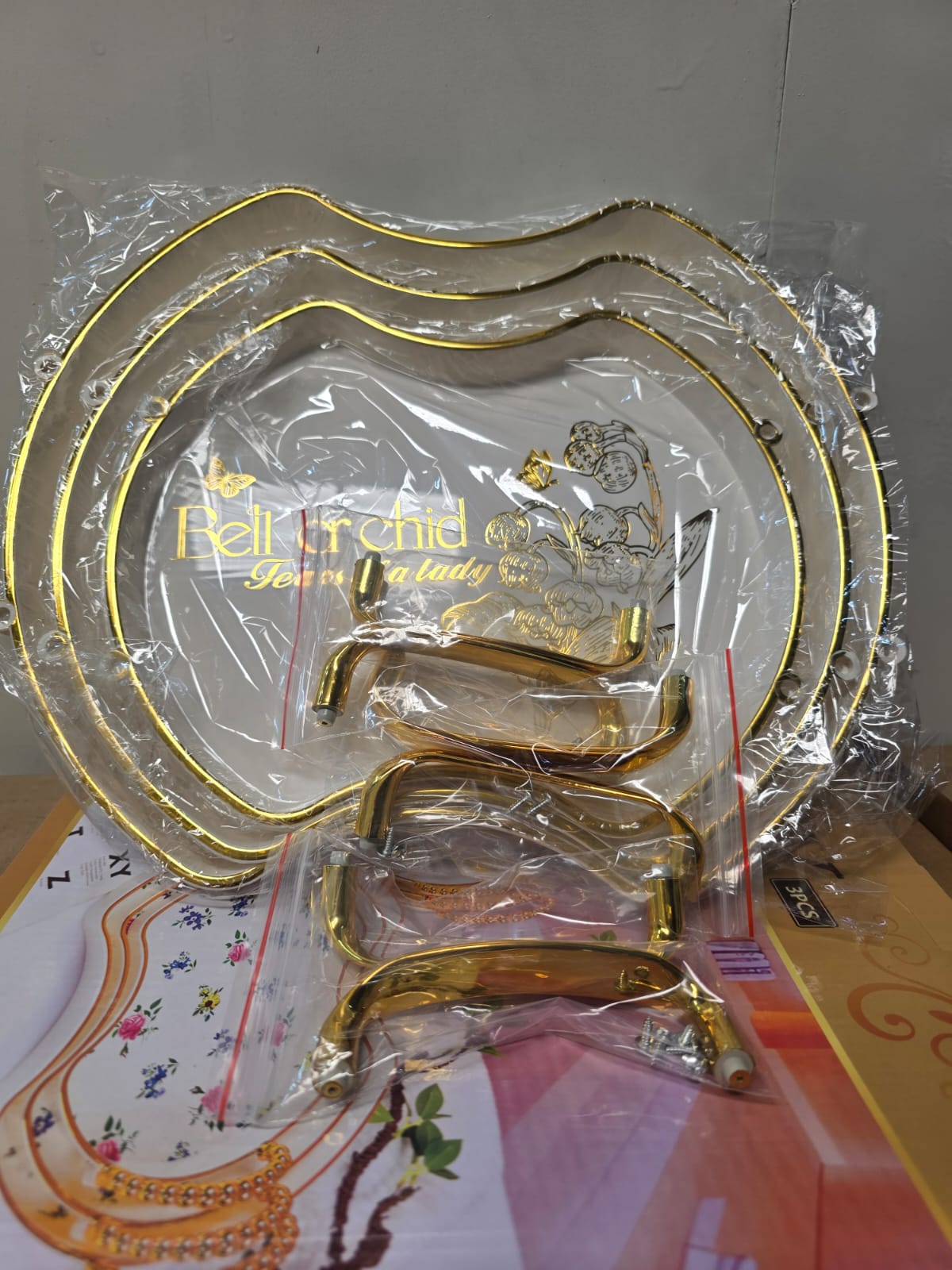 3 pcs acrylic bell tray
