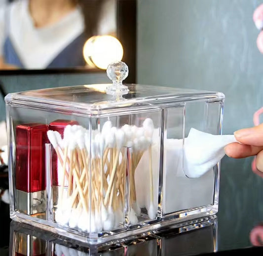 Acrylic clear partitioned swab organizer