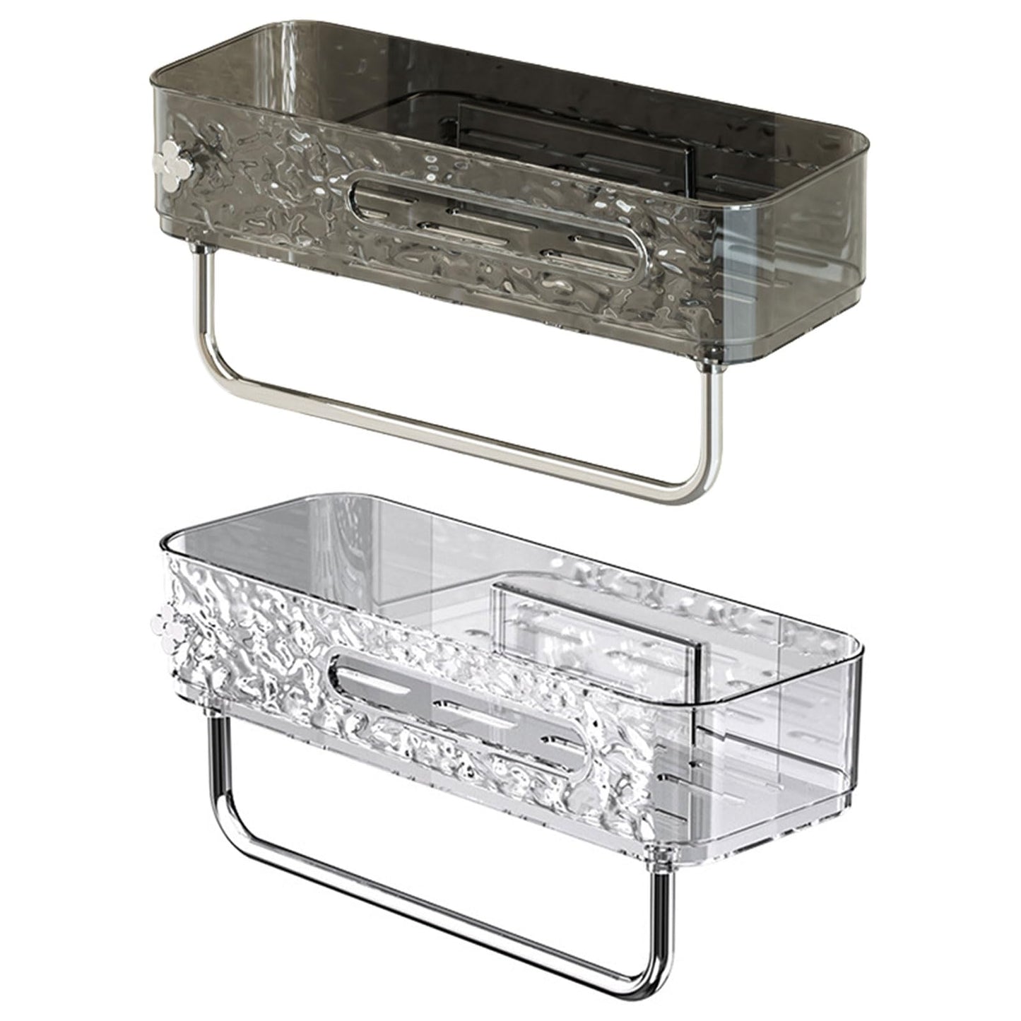 Ripple seamless rectangular acrylic adhesive shelf