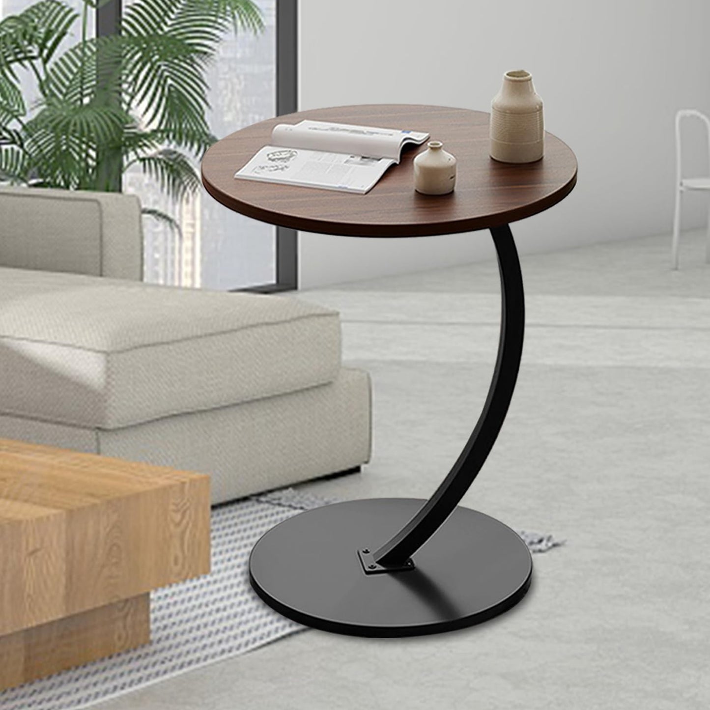 Round side table
