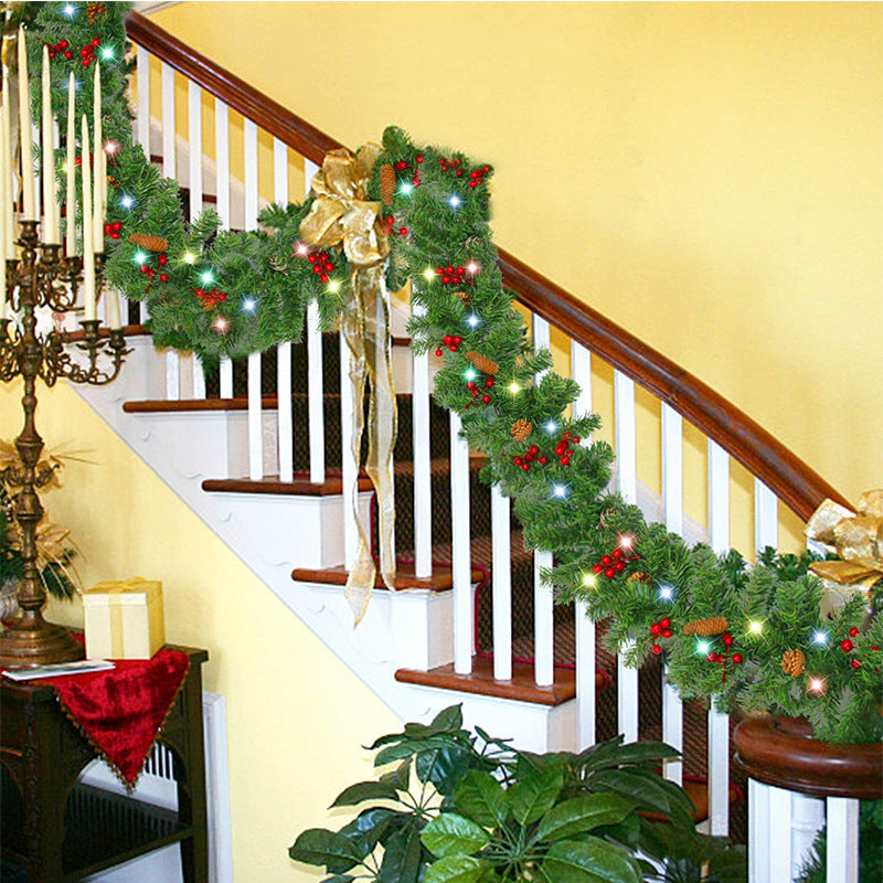 2.7M Christmas Garland decoration with pinecones,red berries