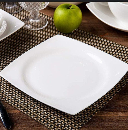 Bone china square dinner plate
