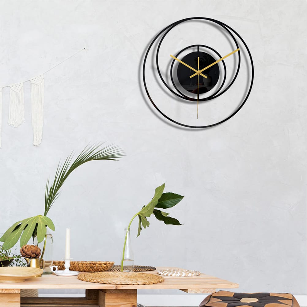 Fashion wall decor Wall Clock 3D Dimensional Black Acrylic Round Digital Wall Clock For Home Decoration Wall Clock
