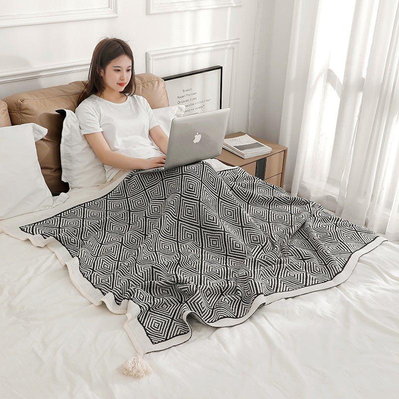 Bohemian knitted throw blankets