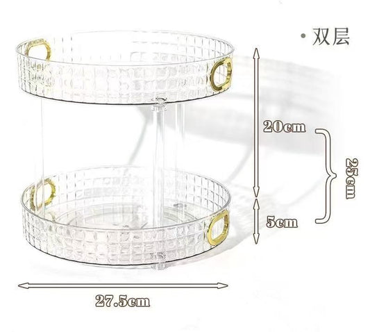 Diamond acrylic rotating lazy Susan.360°2tier