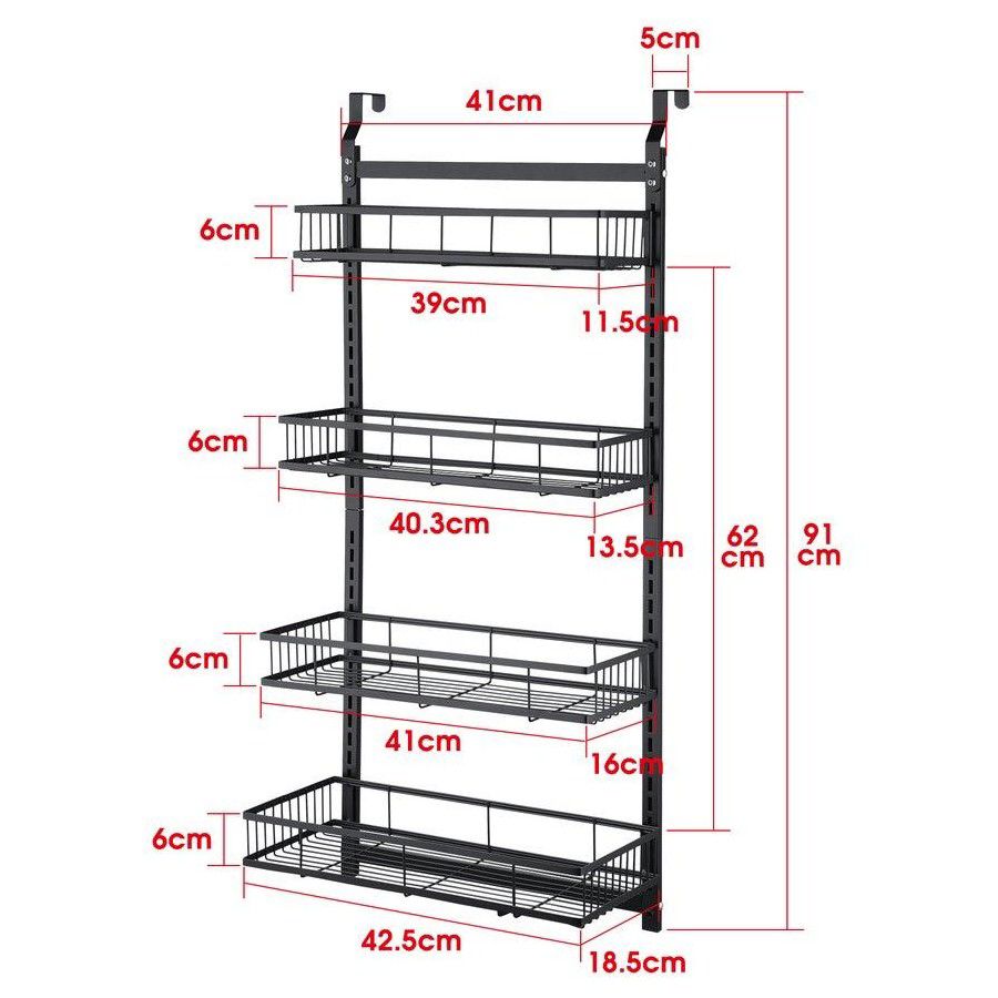 High Quality 4 tier Wall-Mounted Metal Spice Rack