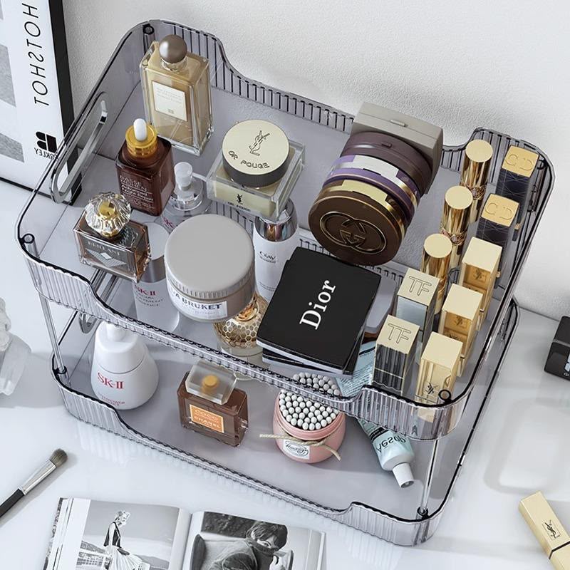 2-Tier Rectangular Countertop storage organizer / Multipurpose Organizer double layer Vanity Stand