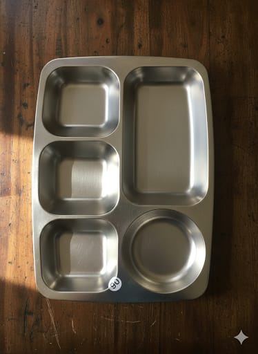 Stainless steel partitioned plate 5 division 1500/- 2pcs