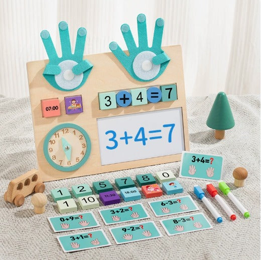 Montessori educational aids with clock
