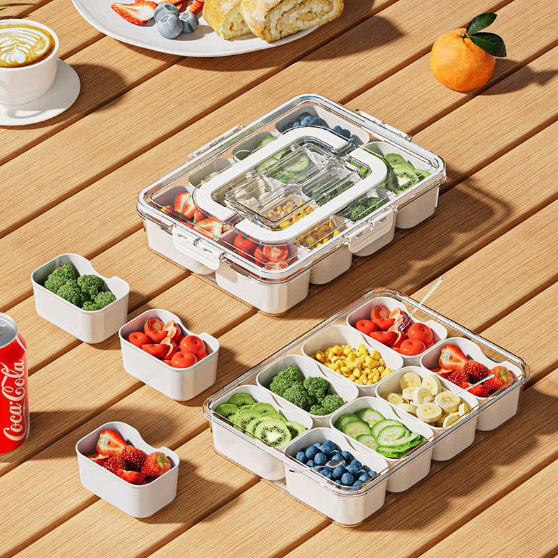 10-compartment clear fridge box