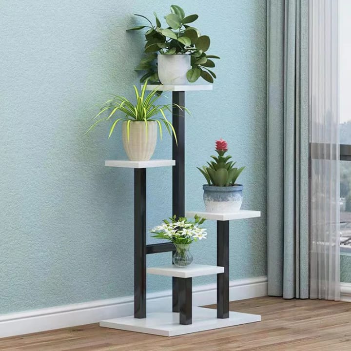 Multi layer wooden floral display rack