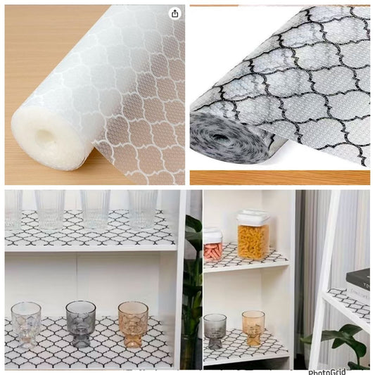 Geometric anti-slip shelf liner