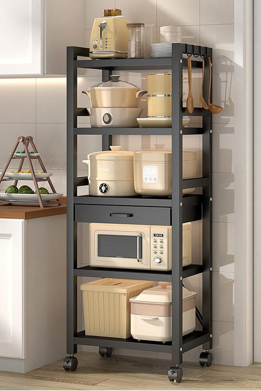 5 tier metallic kitchen rack