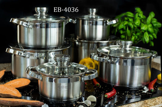 12pc Edenburg Stainless Steel Cookware