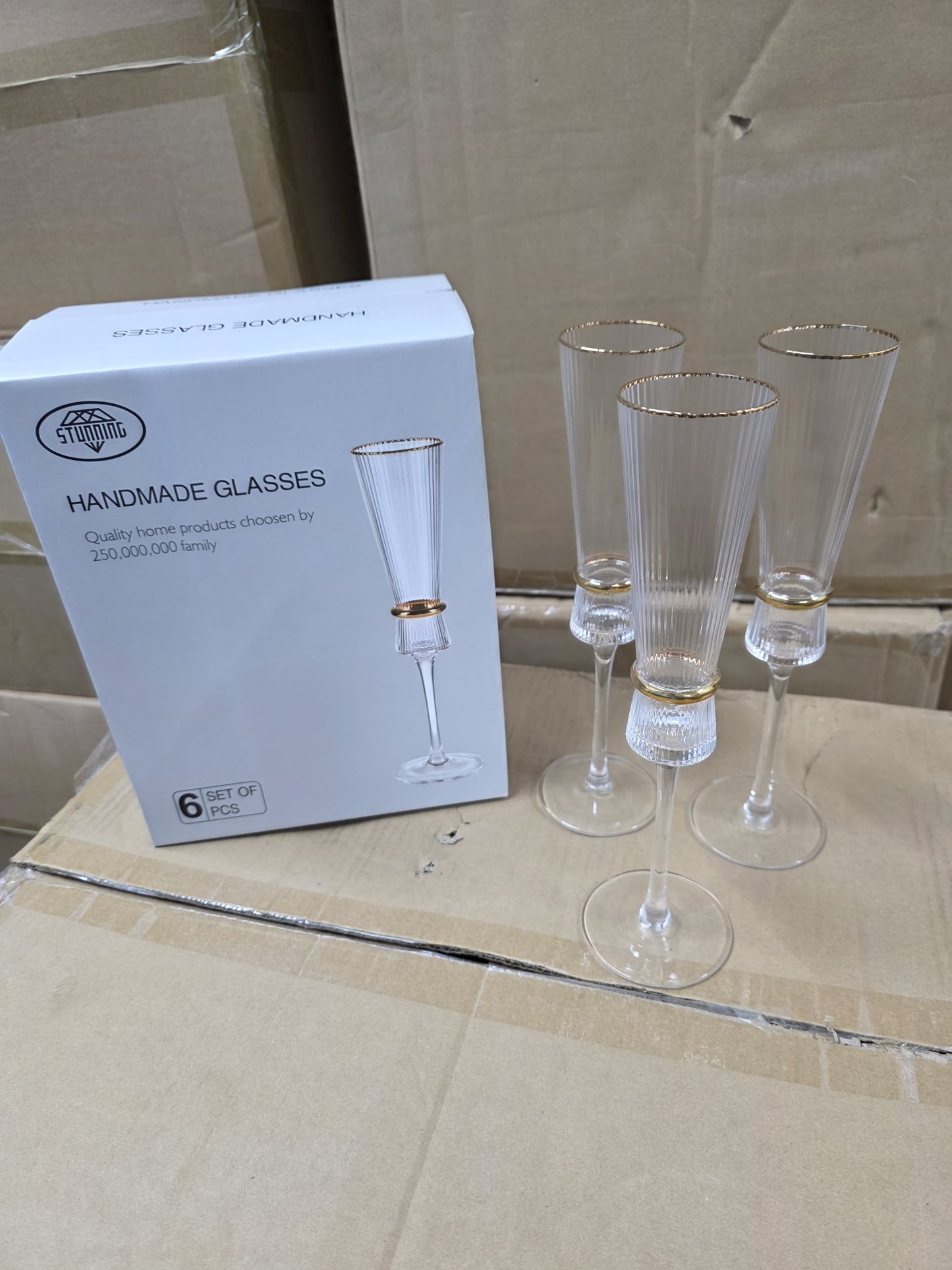Elegant  Crystal Wine Glass and Champagne Glass flutes