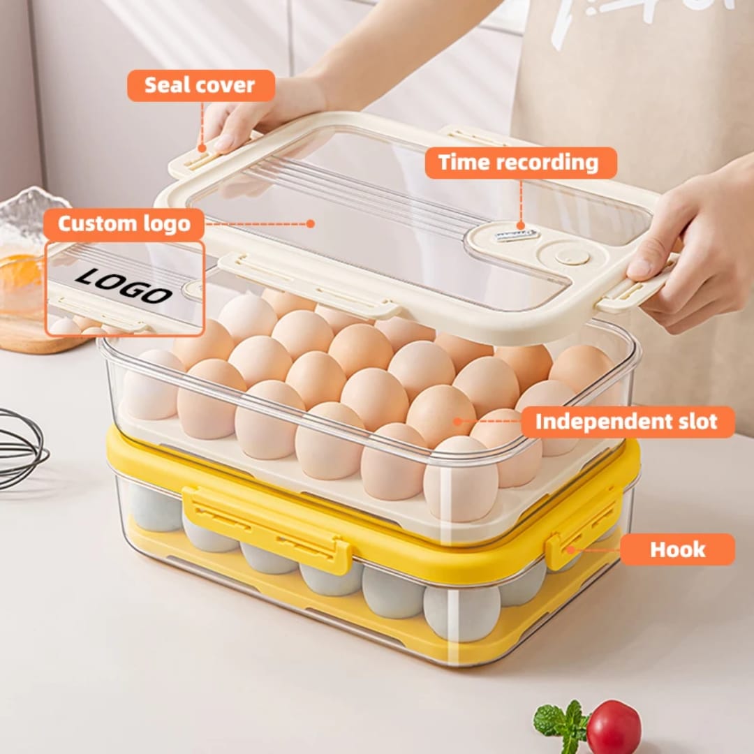 24 pcs Egg Storage Box, Refrigerator-Specific Sealed Fresh-Keeping Box, Egg Compartment Storage Box
