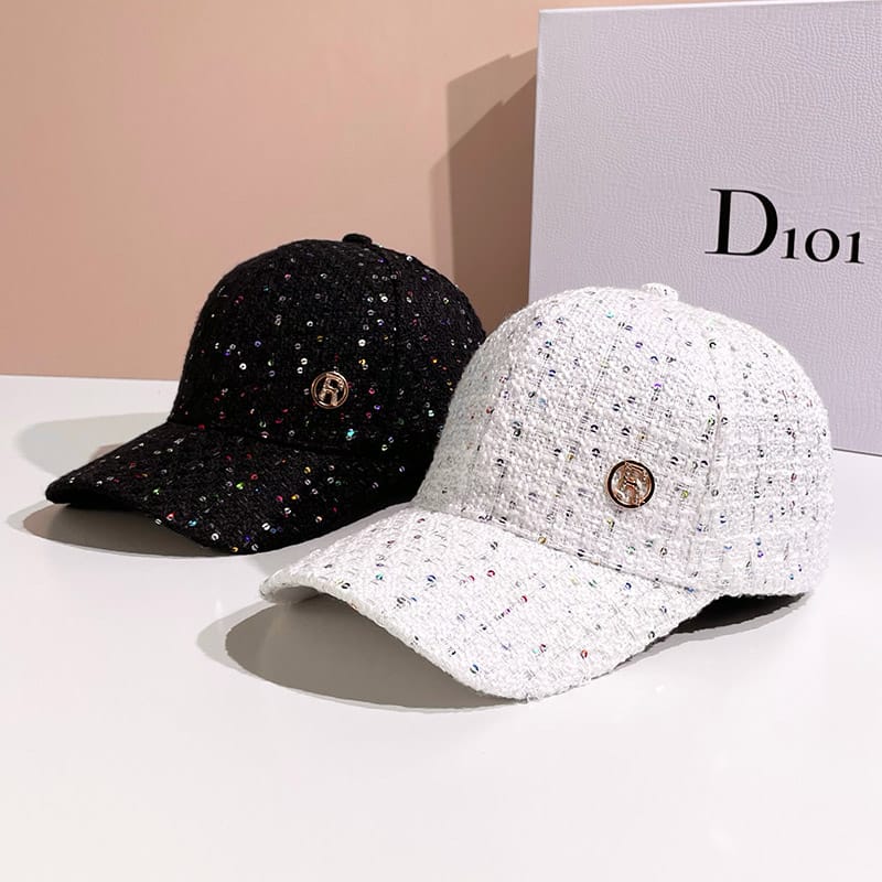 Korean Style Color Dot Fashion Visor Hat Spring Autumn Alphabet R Sequin Baseball Cap Adjustable Unisex Hat