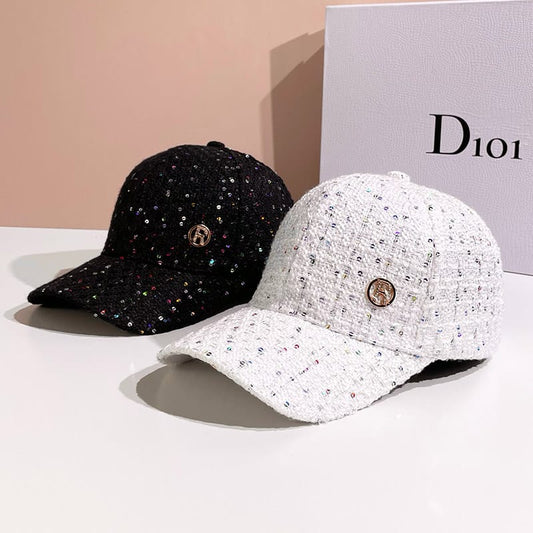 Korean Style Color Dot Fashion Visor Hat Spring Autumn Alphabet R Sequin Baseball Cap Adjustable Unisex Hat