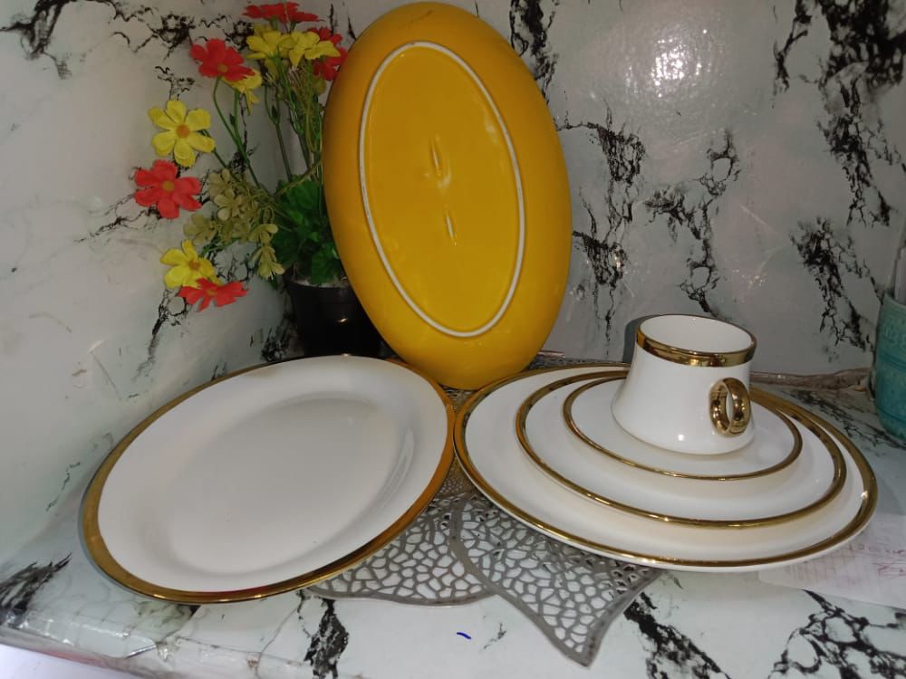 Gold line dinner set