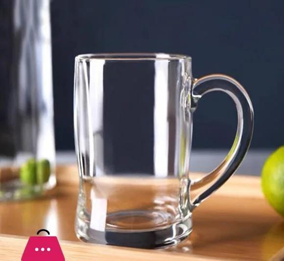 380ml Transparent Crystal Beer/Dawa Mug Glass with Premium Handle