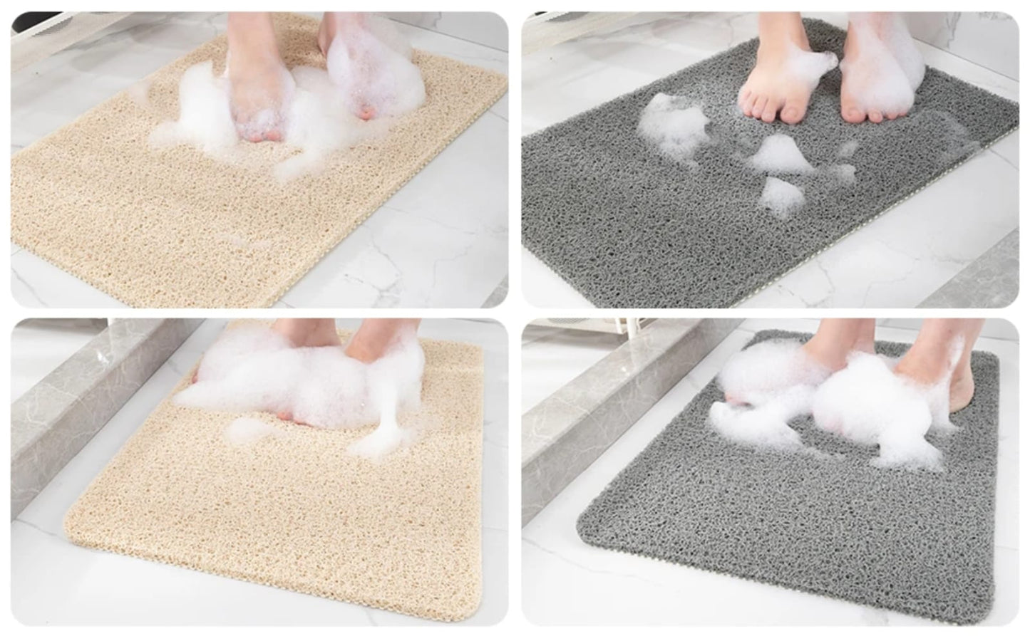 Loofah bath mat with drainage easy to clean and washable for bathroom