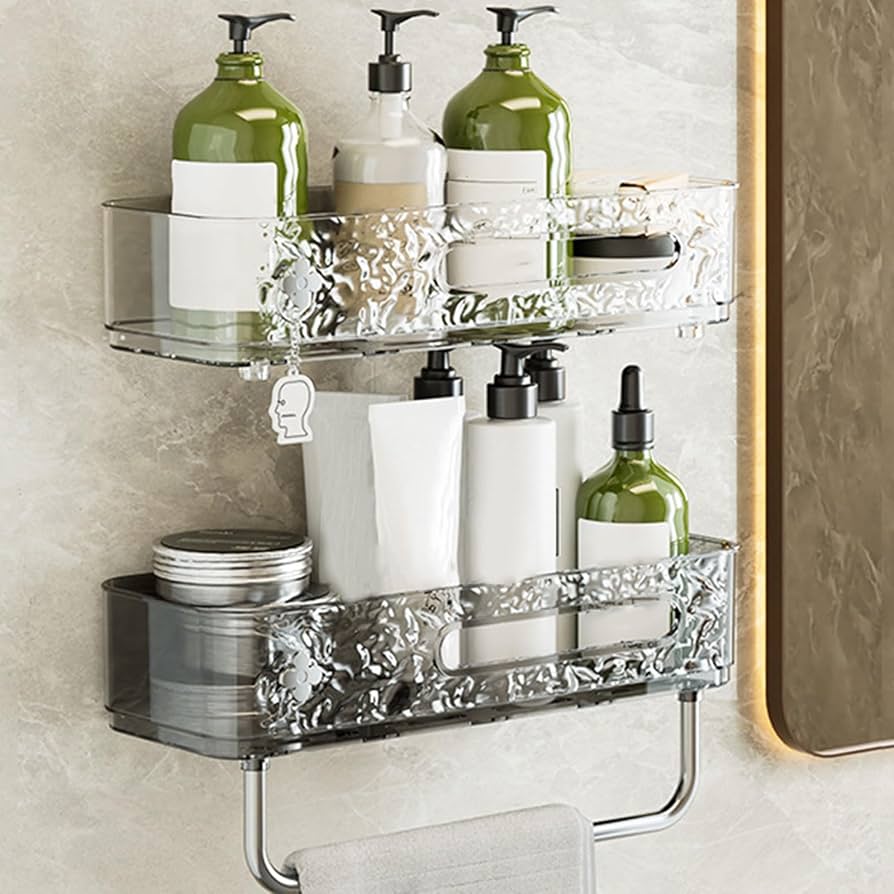 Ripple seamless rectangular acrylic adhesive shelf