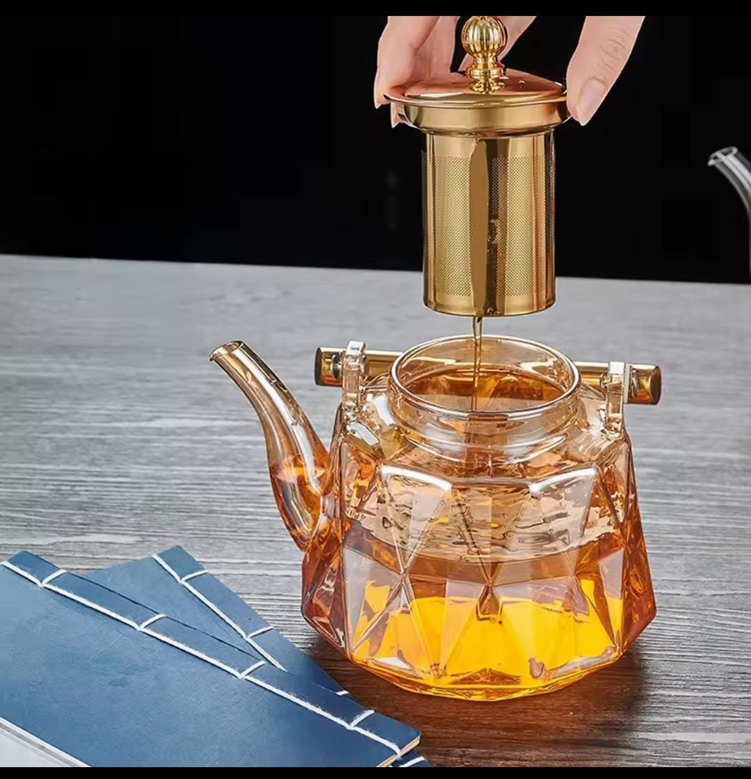 Heat resistant Glass Teapot with Strainer infuser