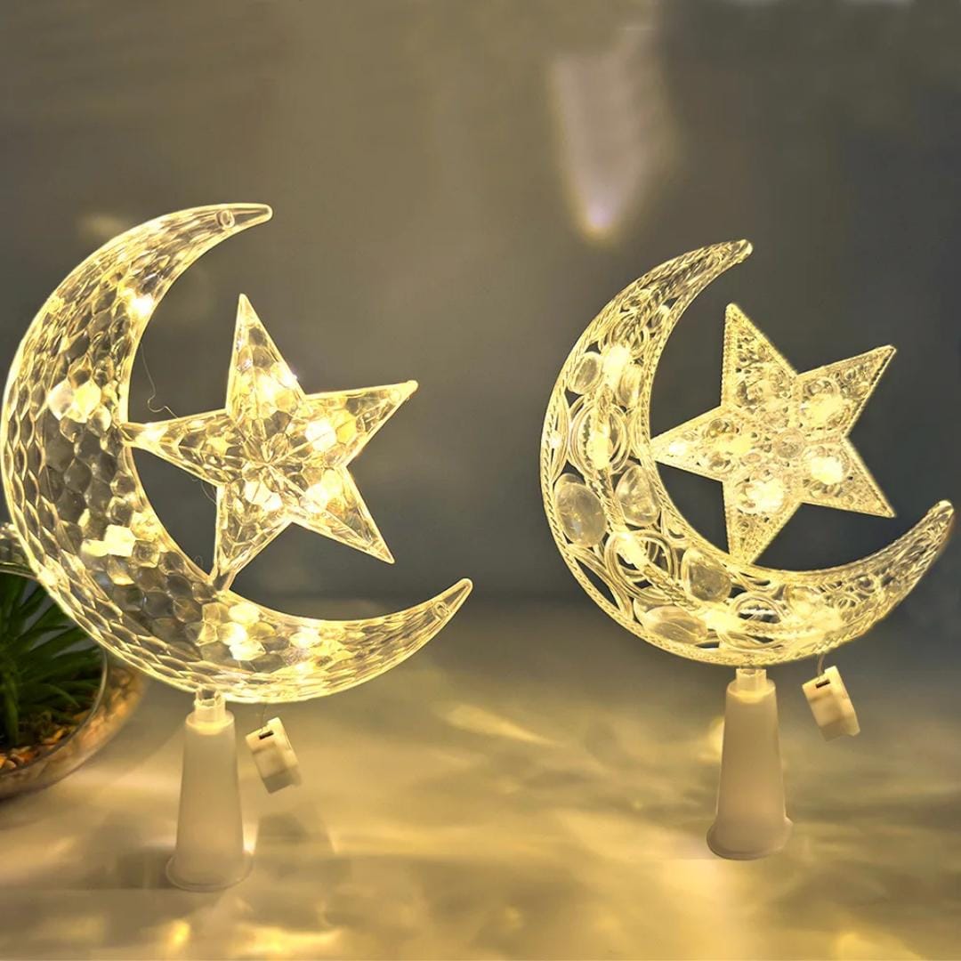 Christmas Tree Top moon with Led lights lamp