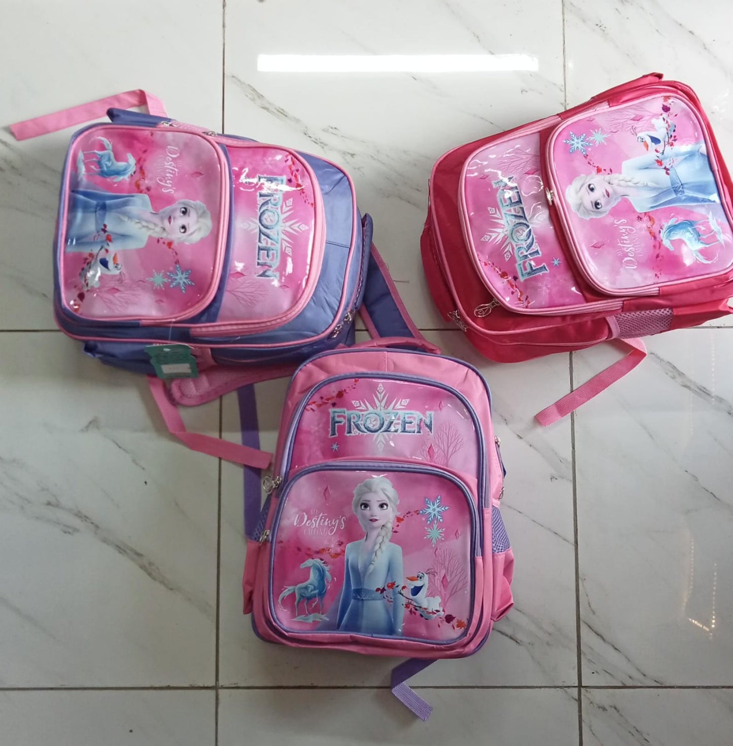 Disney Cartoon 3 compartment School Bag, Ideal for grade 1-4, Cute Girls Primary School Bag Frozen Elsa/Anna Backpack Kindergarten Gift