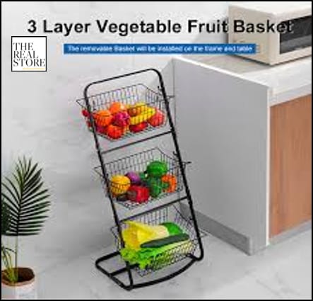 Metallic mesh 3 LAYER STORAGE RACK