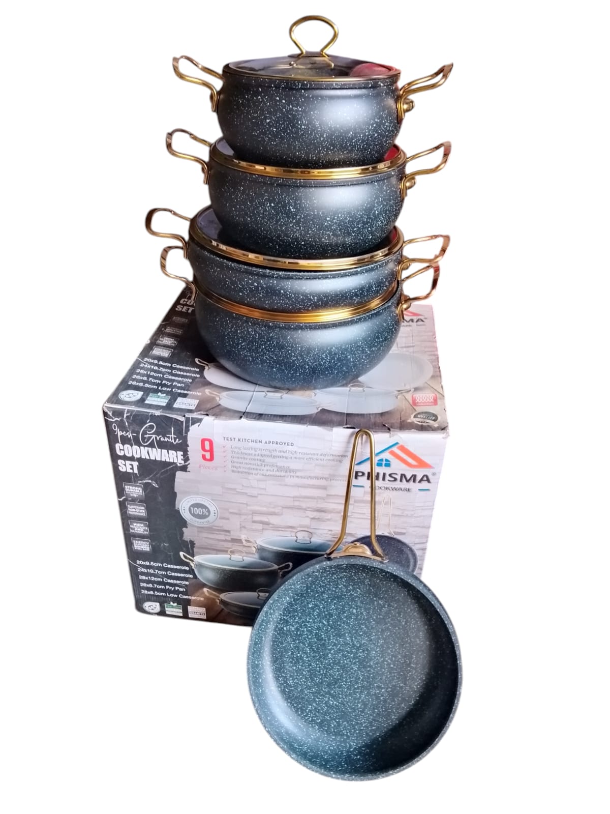 9PCS GRANITE COATING KITCHEN COOKWARE SET / Cooking pots