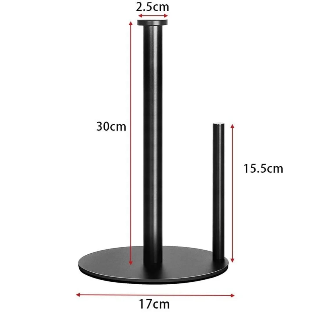 Stainless Steel Paper Towel Holder Weighted Base Vertical Kitchen Roll Dispenser Durable Non-slip Roll Organizer