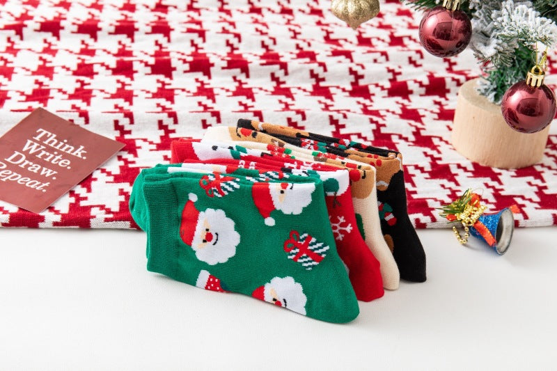 Christmas Socks Fall Winter Cartoon Santa
