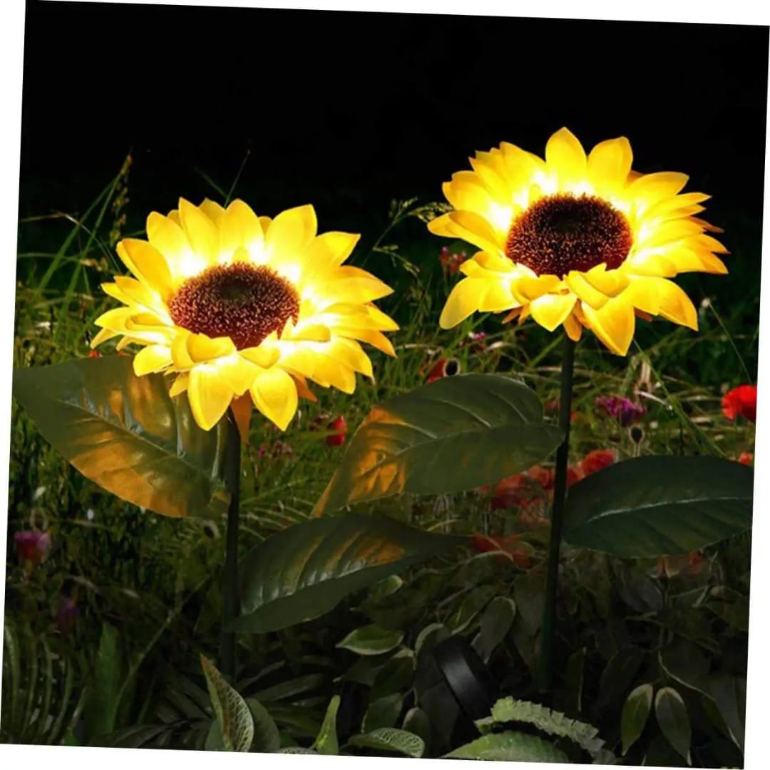 2 pack sunflower solar powered lights