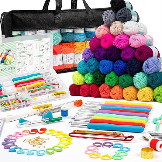 113pcs Crochet Kit with Yarn Set