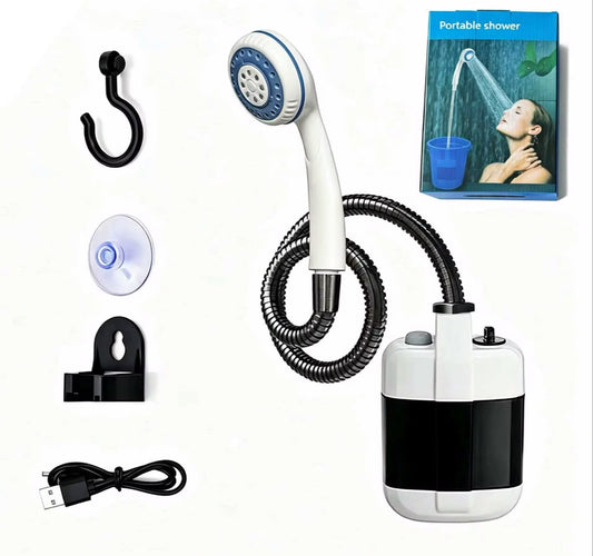 Rechargeable Portable Outdoor Shower- battery powered pump submersible electric pump with a rechargeable battery.