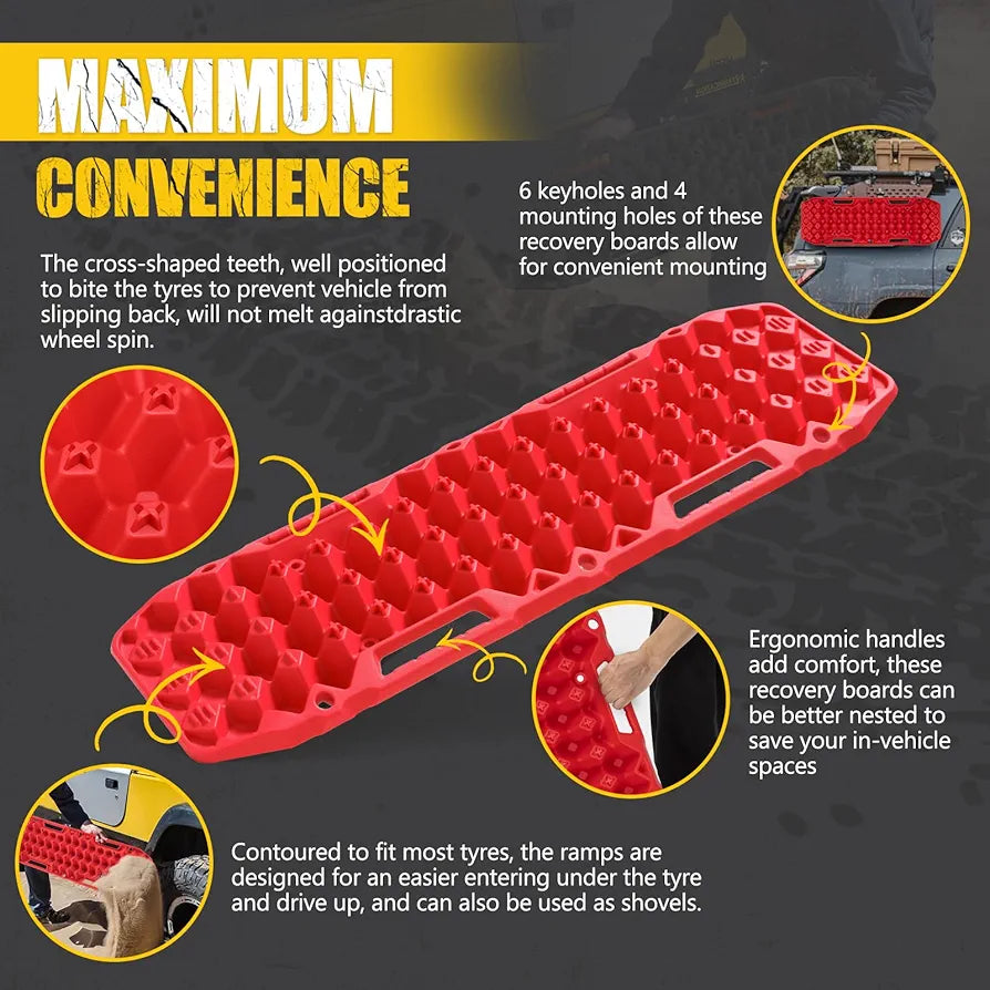 BUNKER INDUST Off-Road Traction Boards, Pair Recovery Tracks Traction Mat