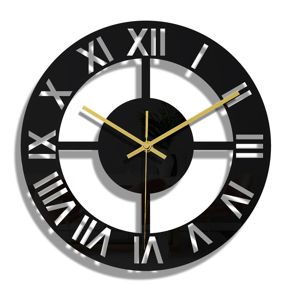 Fashion wall decor Wall Clock 3D Dimensional Black Acrylic Round Digital Wall Clock For Home Decoration Wall Clock