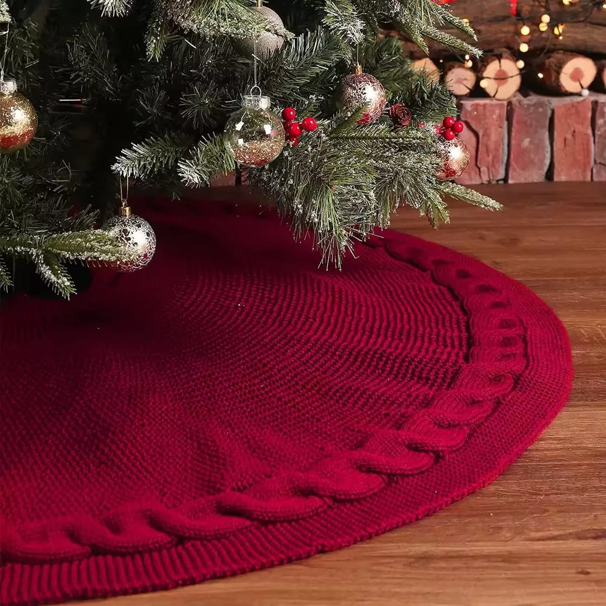 Knitted Christmas Tree skirt