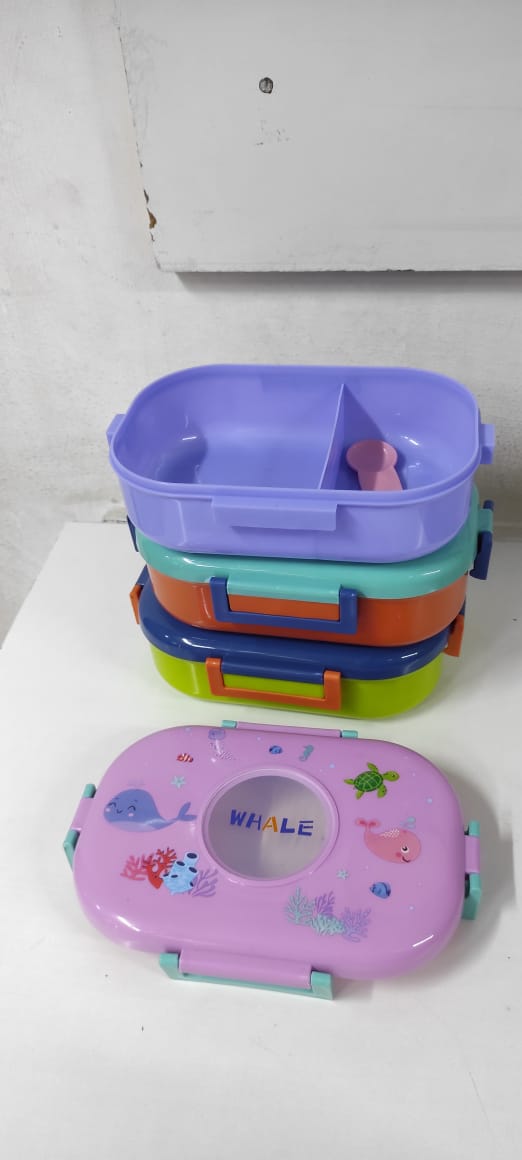 Oval Dino Cartoon themed Healthy Plastic Lunch Box, Microwave safe Lunch Bento Boxes Food Container, Kids Snackbox/Lunchbox