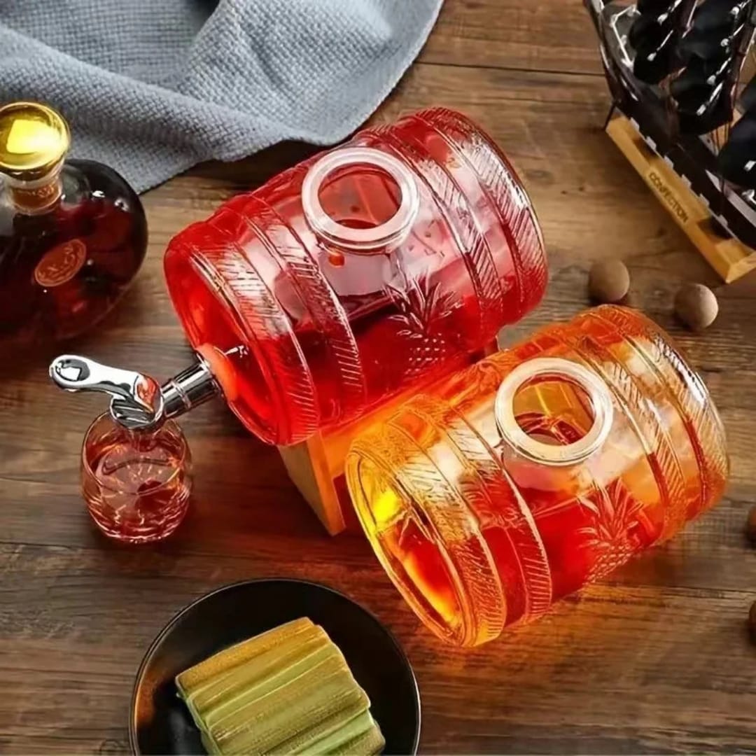Wine barrel beverage dispenser