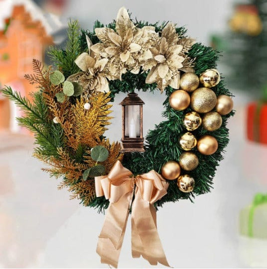 Christmas Wreath With Lamp
