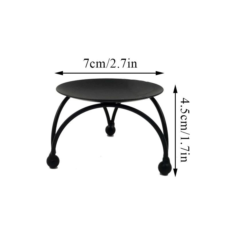 Iron Plated Candle Holders Pillar Metal Plate
