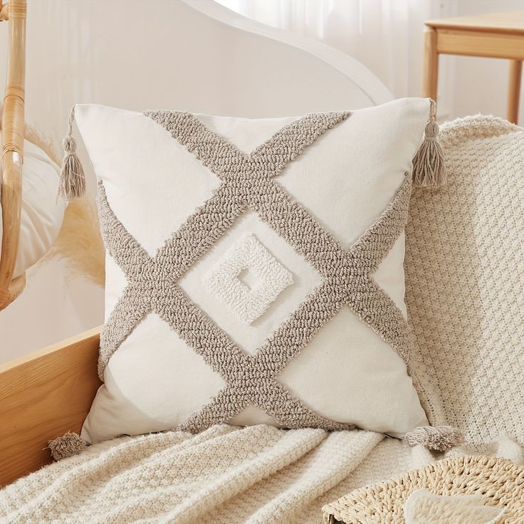Boho Throw Cover with Tassels