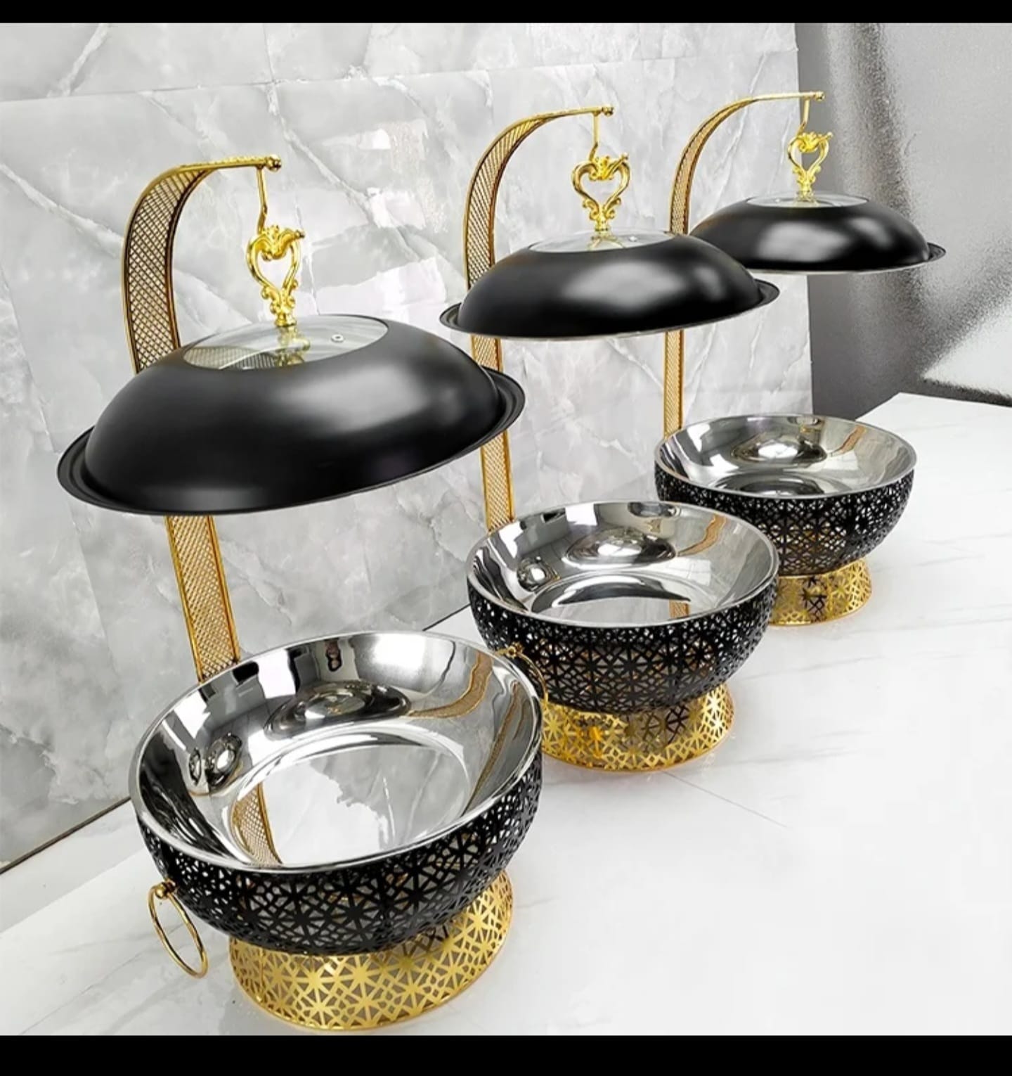 8.OL Round Chaffing Dish Hanging Buffet Food warmer.