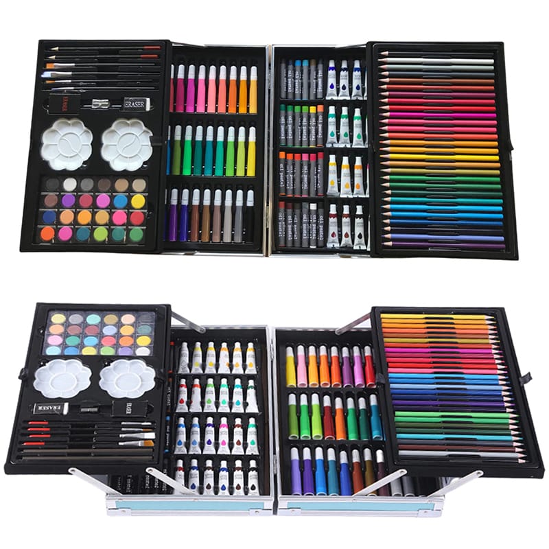 Professional 145-Piece Art Set with Foldable Case for Kids and Adult